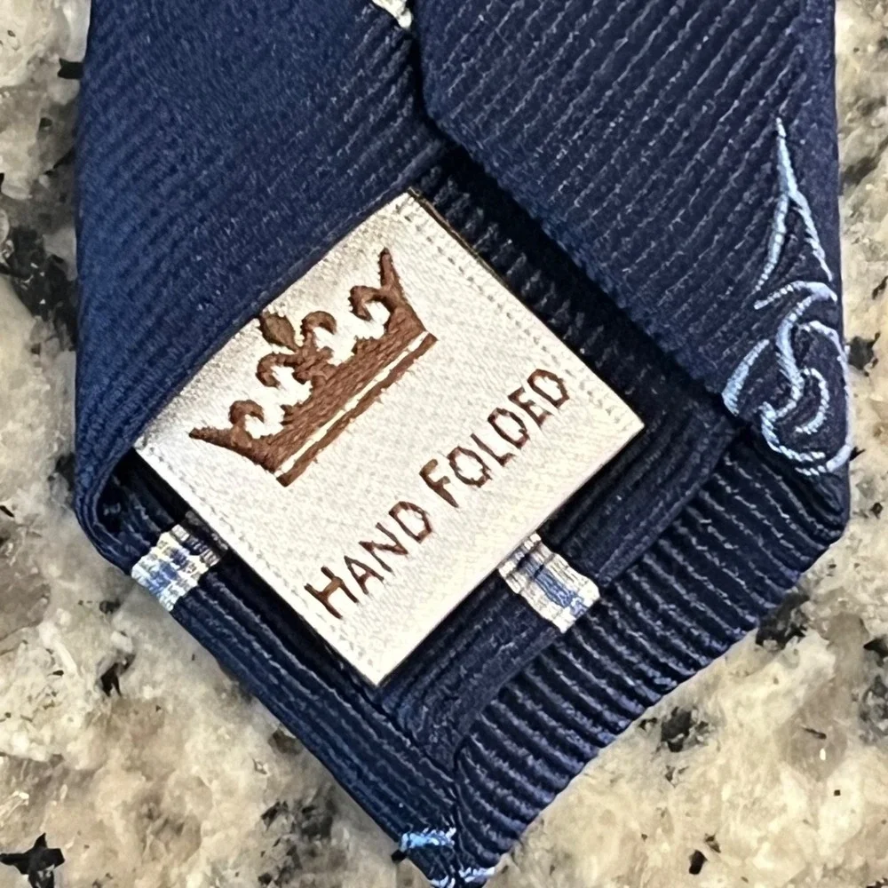 Peter Millar 100% Silk Neck‎ Tie Mens Navy Handfolded 57x3.5 Golf AOP New